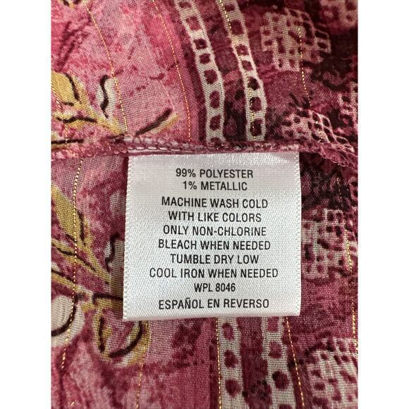 Style & Co Petite | Go Global Polynesian Blouse | Red | Size PL - Picture 8 of 8